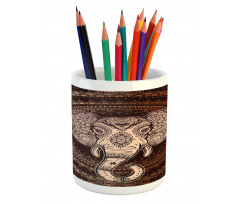 Oriental Elephant Head Pencil Pen Holder