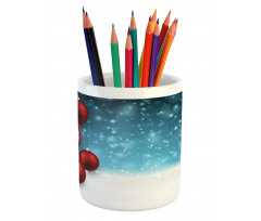 Vintage New Year Balls Pencil Pen Holder