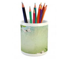 Flowers and Butterflies Pencil Pen Holder