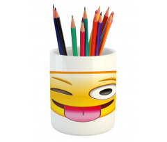 Cartoon Romantic Smiley Pencil Pen Holder