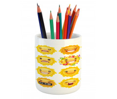 Smile Surprise Angry Mood Pencil Pen Holder