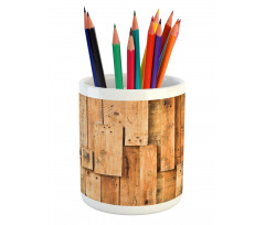 Lodge Wall Planks Print Pencil Pen Holder