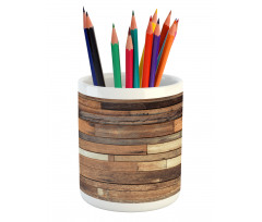 Brown Rustic Floor Look Pencil Pen Holder