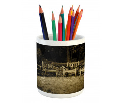 Small Wooden Rustic Chairs Pencil Pen Holder