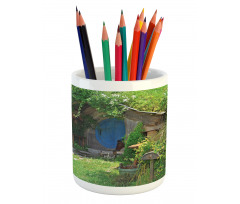 Fantasy Hobbit Land House Pencil Pen Holder