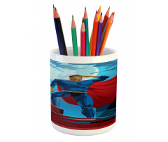 Retro Cartoon Heros Pencil Pen Holder