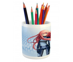 Digital Futuristic Style Pencil Pen Holder