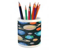 Galaxy Space Art Solar Pencil Pen Holder