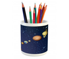 Solar System with Sun Pencil Pen Holder