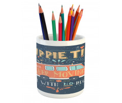 Hippie Words Pencil Pen Holder