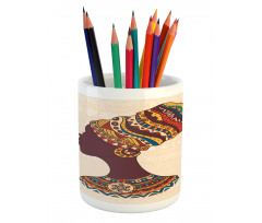 Woman Pencil Pen Holder