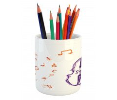 Musical Note Black Theme Pencil Pen Holder