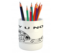 Hipster Mascot Meme Pencil Pen Holder