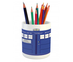 Blue Brit Phone Box Pencil Pen Holder