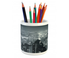 Aerial Night Landscape Pencil Pen Holder