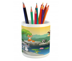 Funny Mascot Animals Pencil Pen Holder