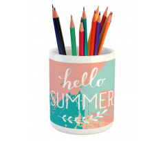 Hello Summer Lettering Pencil Pen Holder