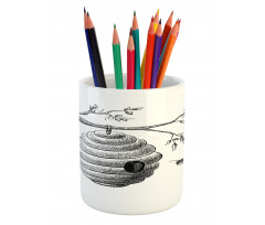 Hand Drawn Honeycomb Pencil Pen Holder