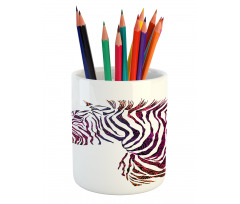 Ornamental Zebra Profile Pencil Pen Holder