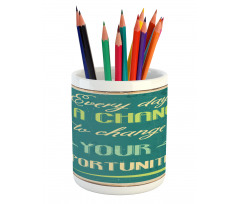 Motivational Retro Poster Pencil Pen Holder