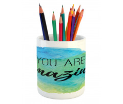 Inspiratonal Watercolor Pencil Pen Holder