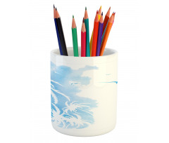 Island Palms Abstract Pencil Pen Holder