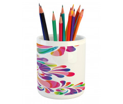 Curvy Floral Design Pencil Pen Holder