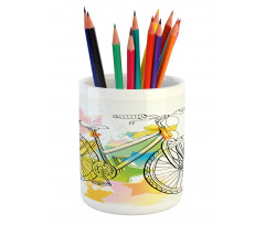 Abtract Colorful Bike Pencil Pen Holder