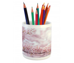 Vibrant Colored Striped Pencil Pen Holder