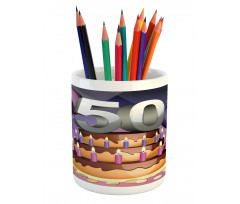 Cake with Candles Pencil Pen Holder