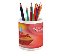 Abstract Birthday Pencil Pen Holder