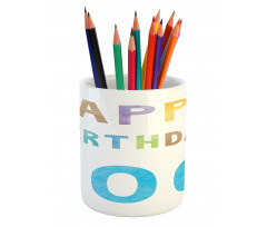 Vintage Birthday Pencil Pen Holder