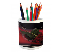Guitar with Love Rose Pencil Pen Holder