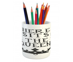 Vintage Words and Crown Pencil Pen Holder