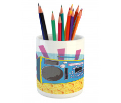 Boom Box Pop Art Dance Pencil Pen Holder