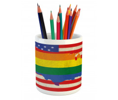 USA Flag Gay Rights Pencil Pen Holder