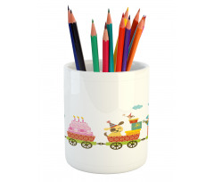 Birthday Cake Animal Pencil Pen Holder