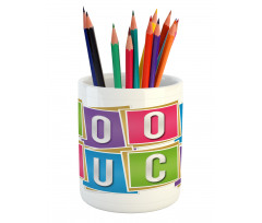 Blocks Letter Wish Pencil Pen Holder