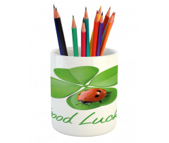 Clover Ladybug Pencil Pen Holder