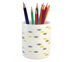 Sun Flowers Dots Pencil Pen Holder