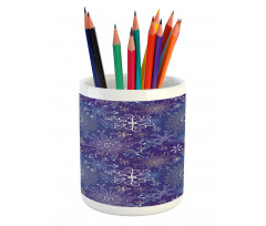 Snowflakes Xmas Art Pencil Pen Holder