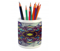 Grunge Futuristic Mandala Pencil Pen Holder