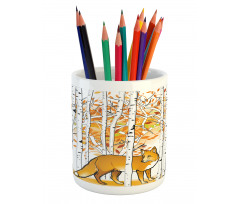 Fox Autumn Forest Pencil Pen Holder