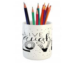 Words Hipster Pencil Pen Holder