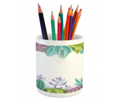 Succulents Plants Frame Pencil Pen Holder