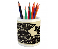 Cat Dog Friends Pencil Pen Holder