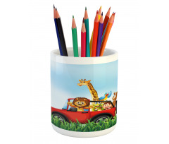 Cartoon Wildlife Animals Pencil Pen Holder