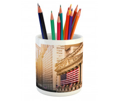 Wall Street Flags Pencil Pen Holder