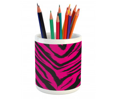 Hot Pink Zebra Skin Pencil Pen Holder