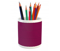 Chevron Lines Curves Pencil Pen Holder